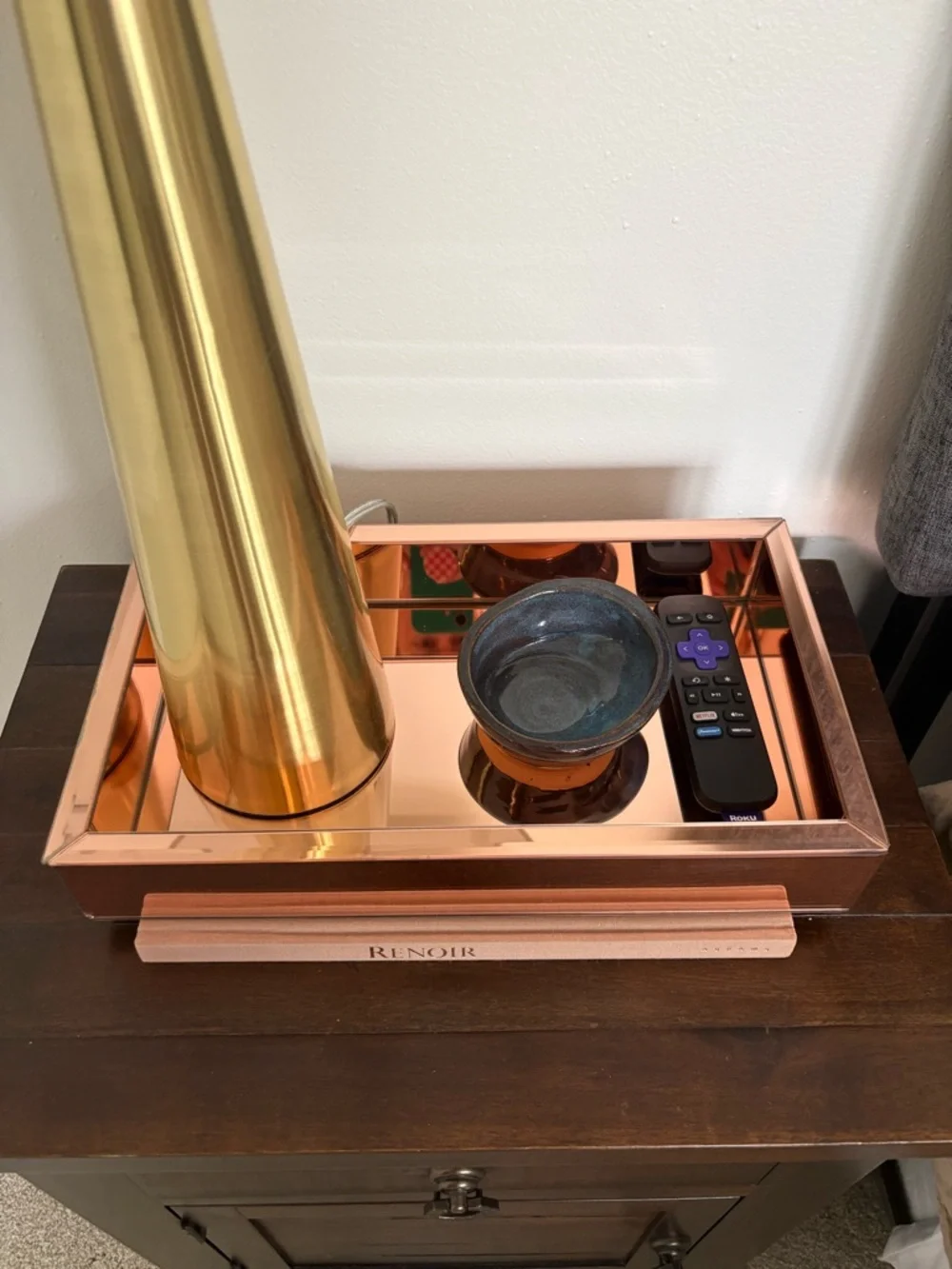 Target Copper Colored Mirrored Felt Lined Heavy Household Tray